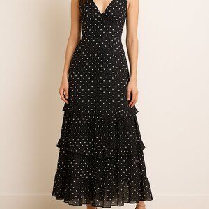 La Maison Talulah Polka Dot Tiered Ruffle Maxi Dress SAMPLE Size S